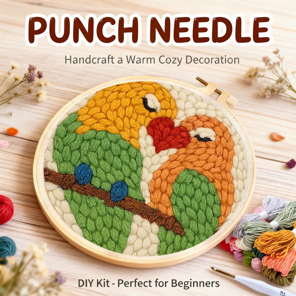Punch Needle Kit - CHENISTORY Bird Punch Needle Threaderyarns Rug