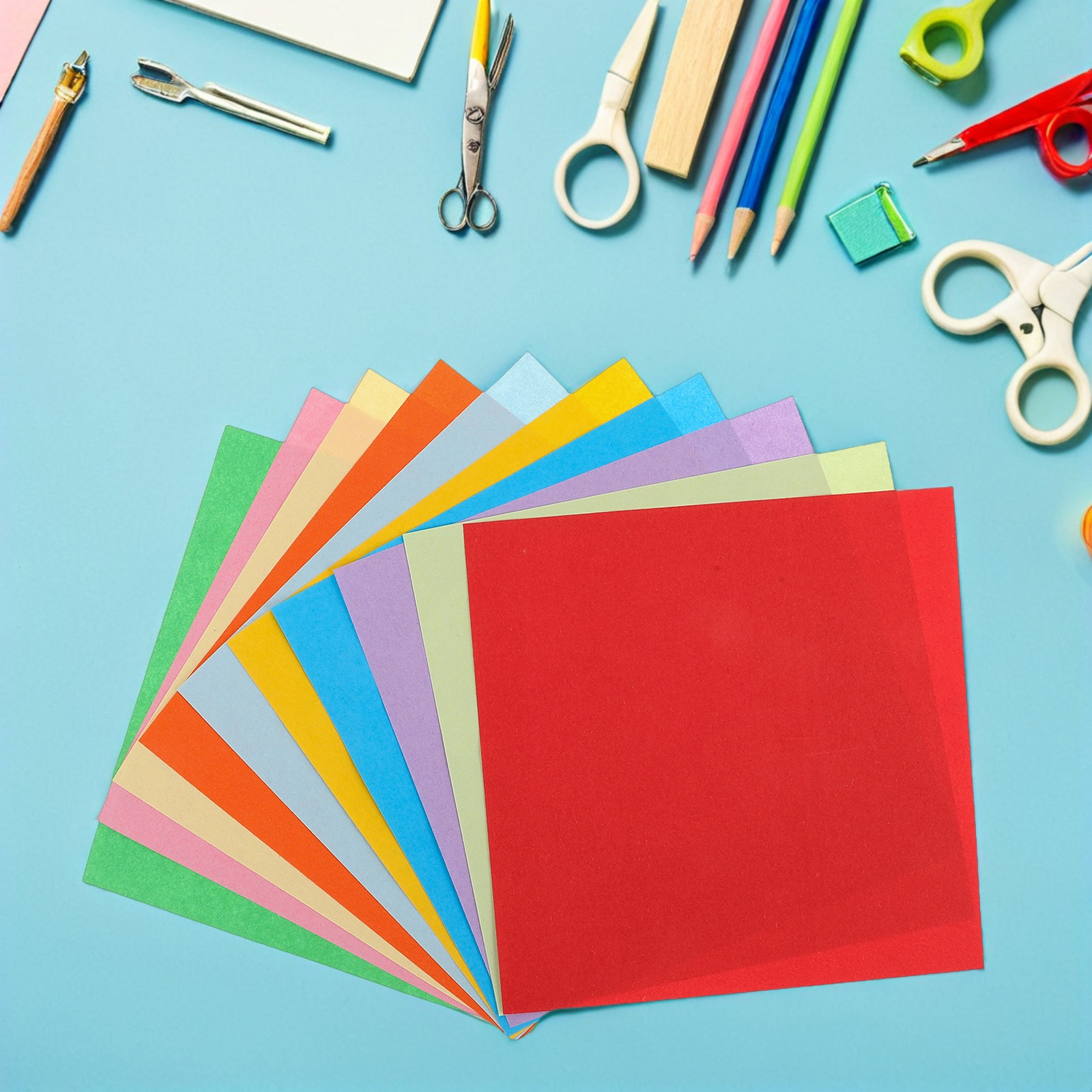 Art Craft Using Paper - 300Pcs Vibrant Colored Card Paper Double