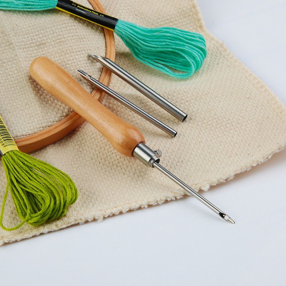 Punch Needle Kit - 5Pcs 2.5mm/3.5mm/5mm Punch Needle Set Wooden