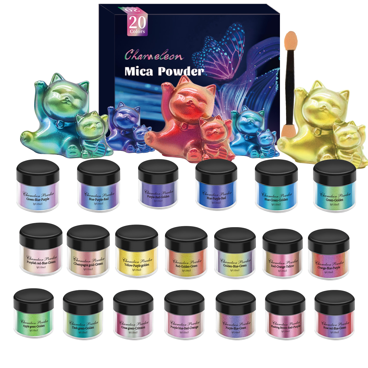 10/20pcs Mirror Chameleons Pig - Resin Pigment Powder 评论和价格