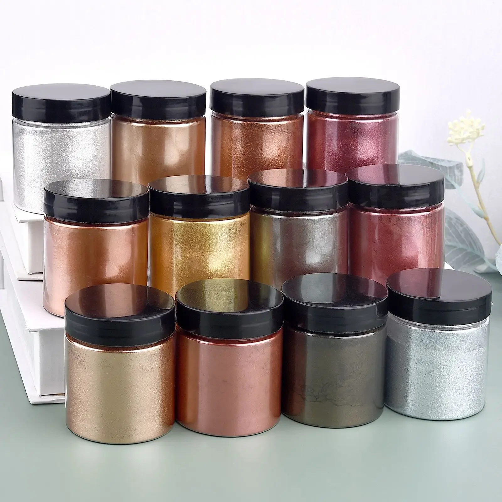 50g/Bottle Metallic Glitter Po - Resin Pigment Powder 评论和价格