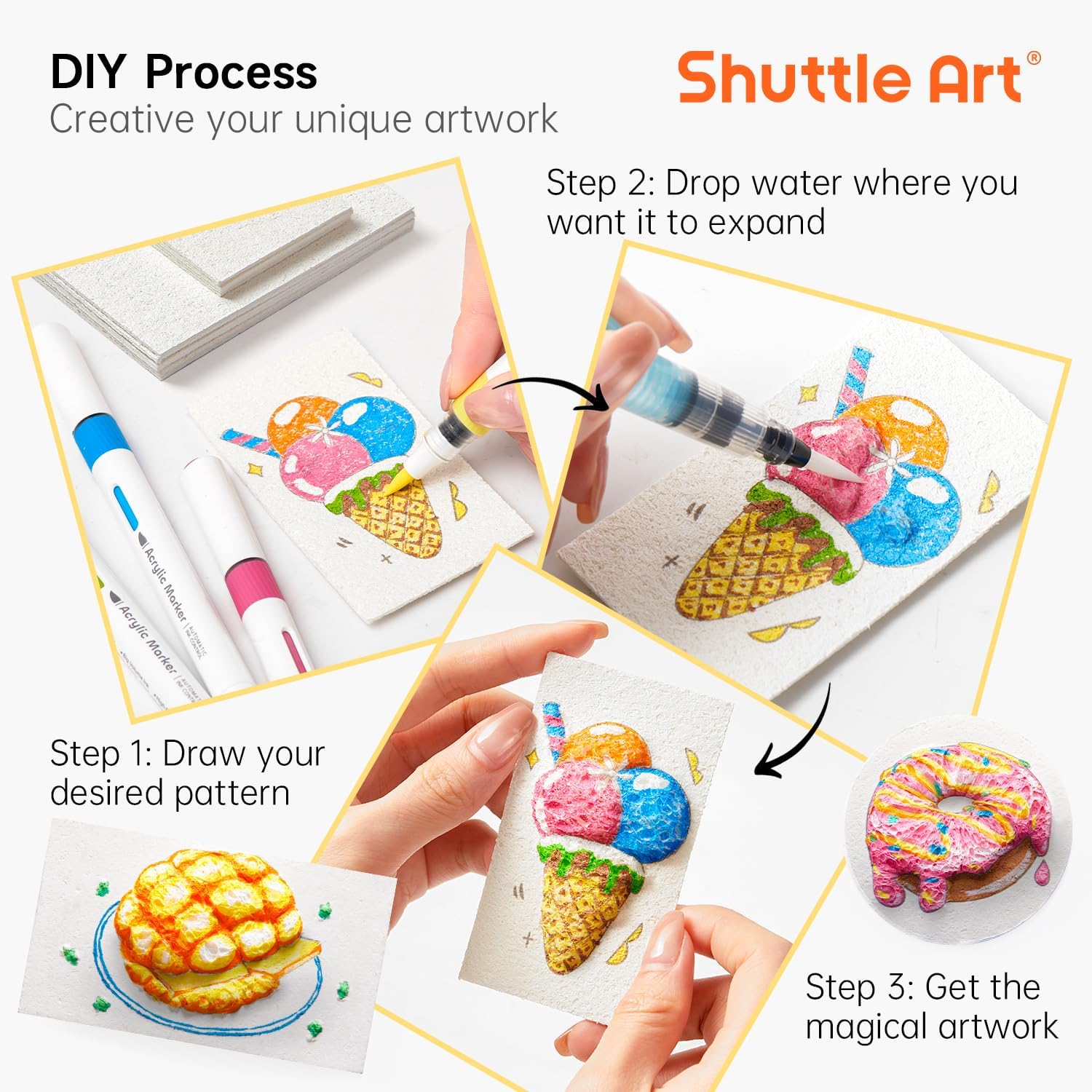 3D Puffy Foam Texture Painting - Art Craft Board 评论和价格