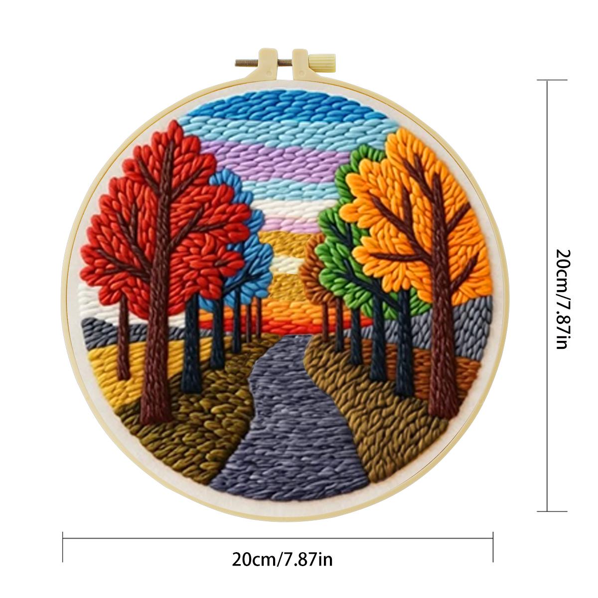 20X20CM/7.87inch Scenery Punch - Punch Needle Kit 评论和价格
