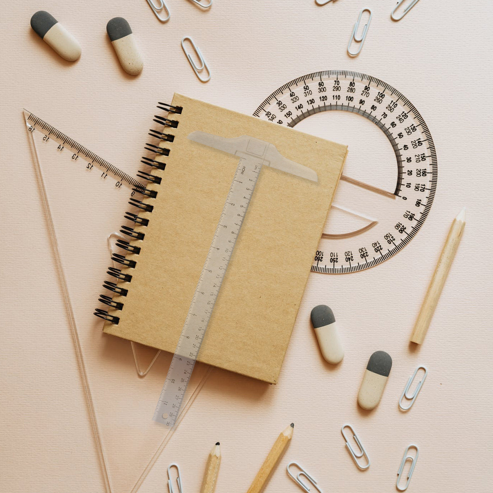2Pcs Plastic T Shape Ruler Dou - Art Craft Tools 评论和价格