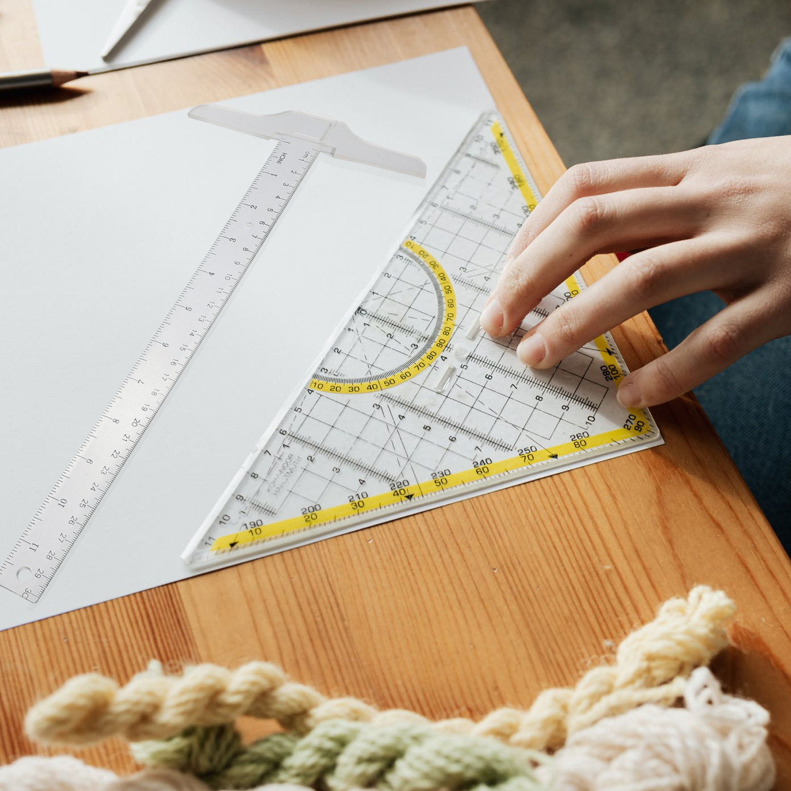 2Pcs Plastic T Shape Ruler Dou - Art Craft Tools 评论和价格
