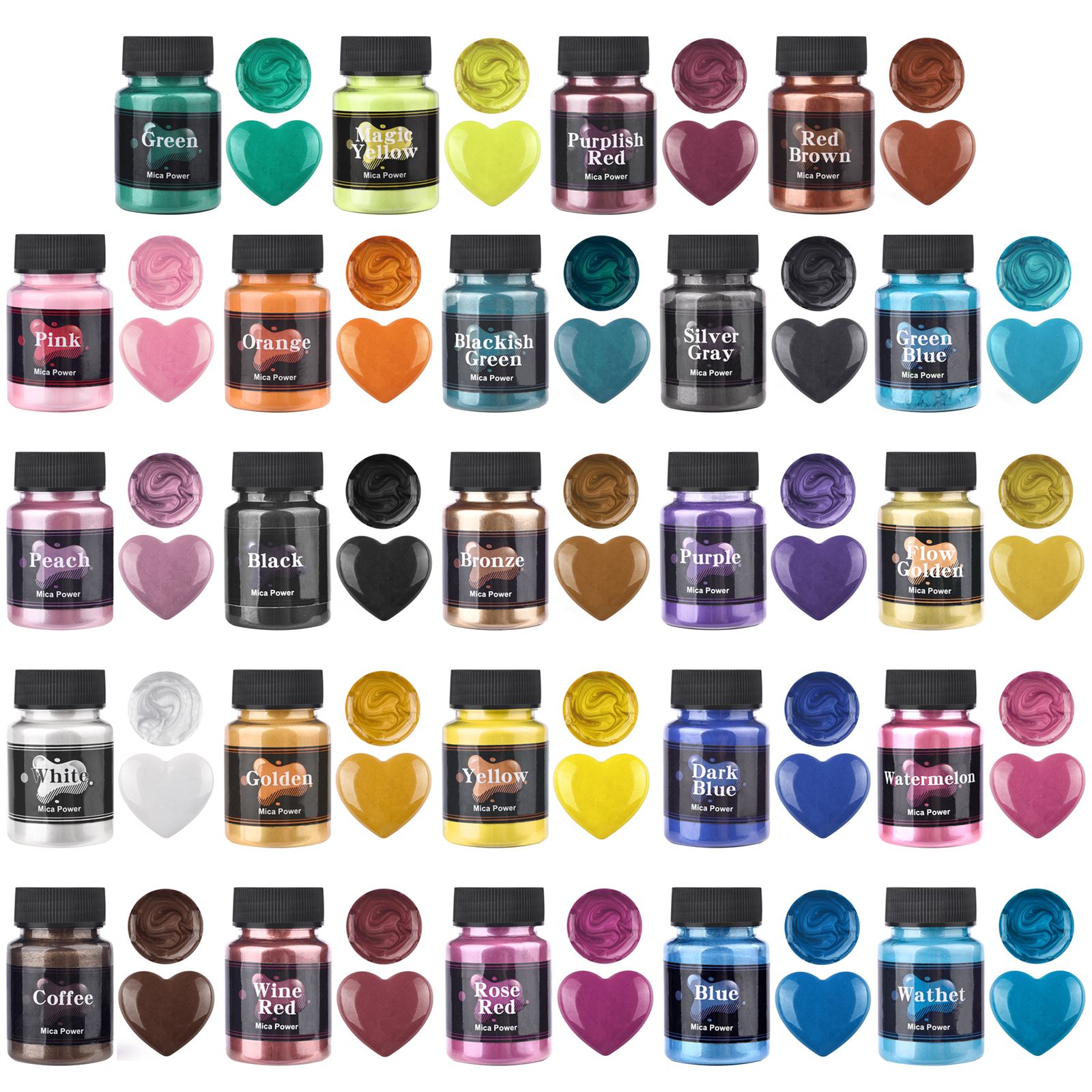 50ml 24 Colors Resin Pearl Pow - Resin Pigment Powder 评论和价格