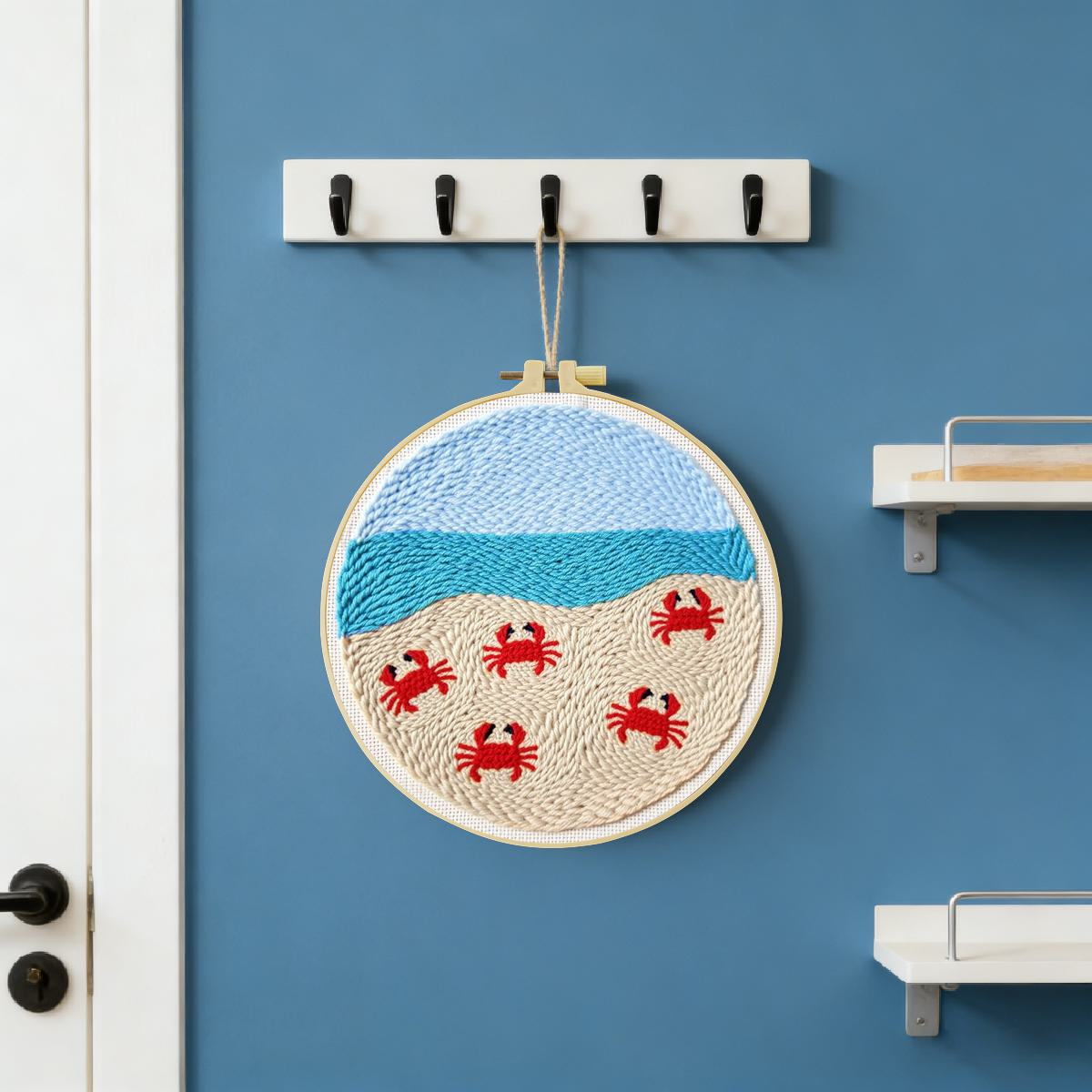 20X20CM/7.87inch Animal - Crab - Punch Needle Kit 评论和价格