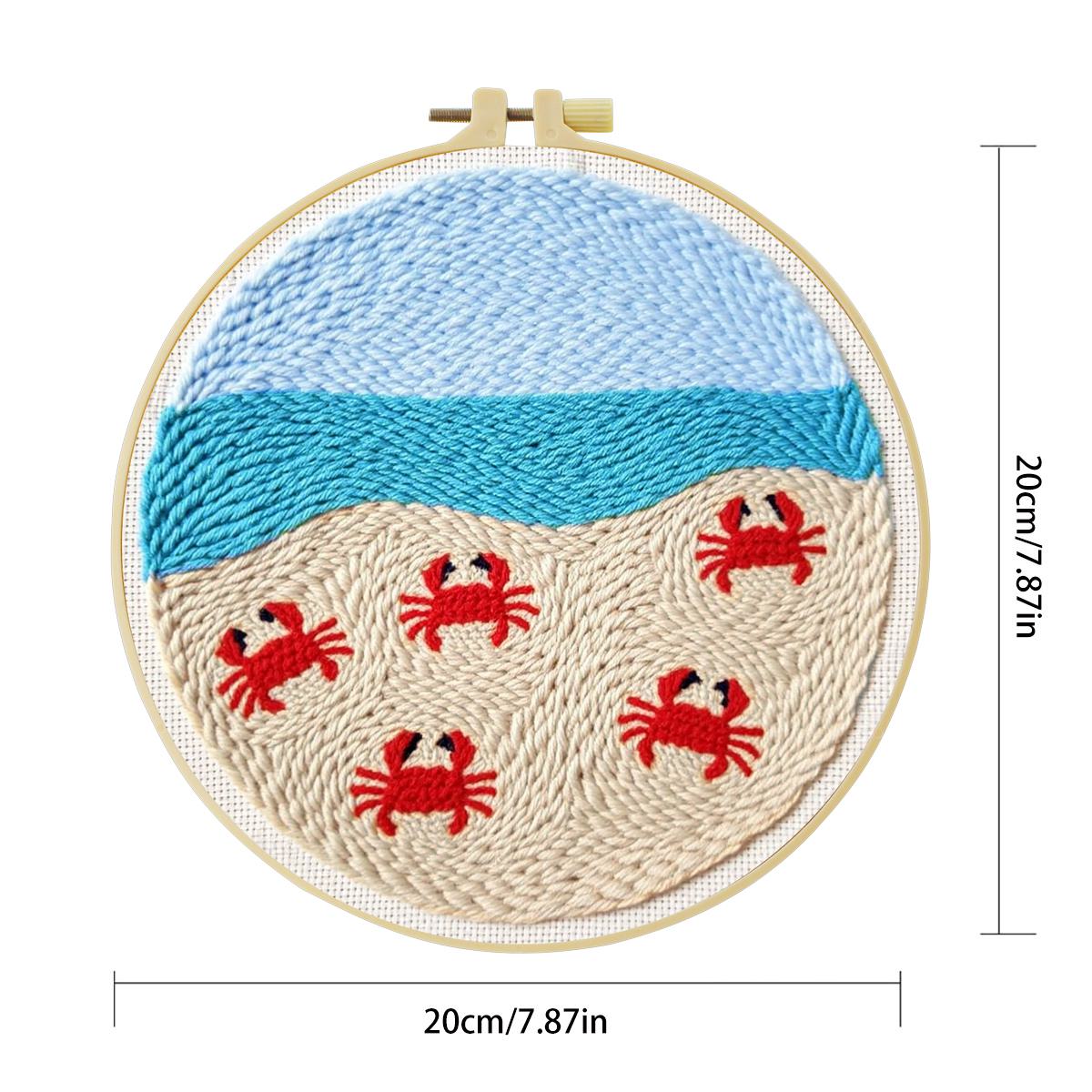 20X20CM/7.87inch Animal - Crab - Punch Needle Kit 评论和价格