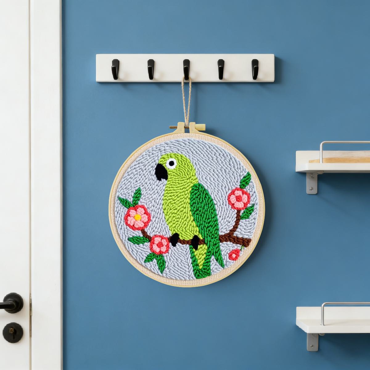 20X20CM/7.87inch Animal - Bird - Punch Needle Kit 评论和价格