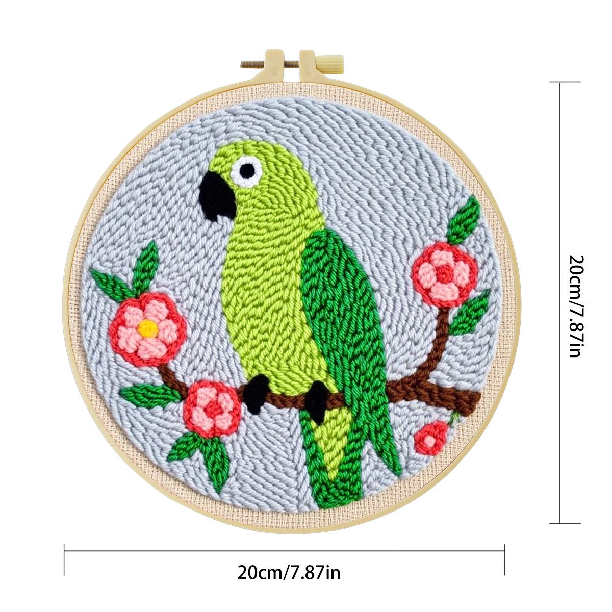 20X20CM/7.87inch Animal - Bird - Punch Needle Kit 评论和价格