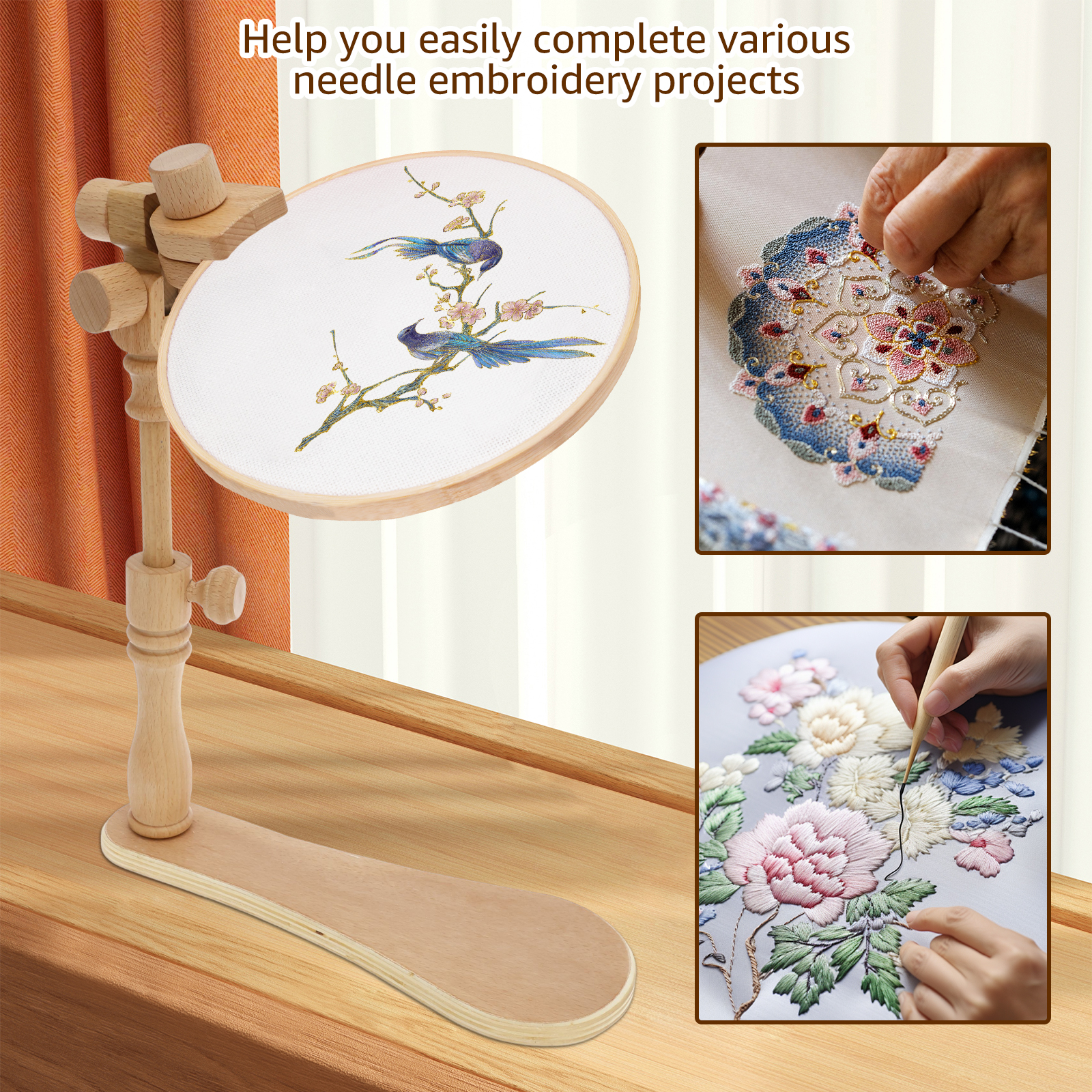Embroidery Hoops Stand Adjusta - Loom Weaving Frame 评论和价格