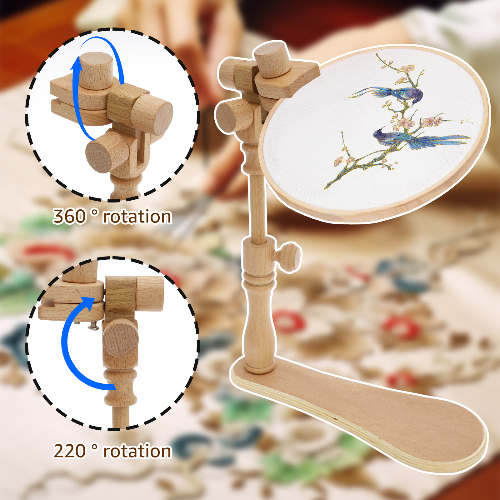 Embroidery Hoops Stand Adjusta - Loom Weaving Frame 评论和价格