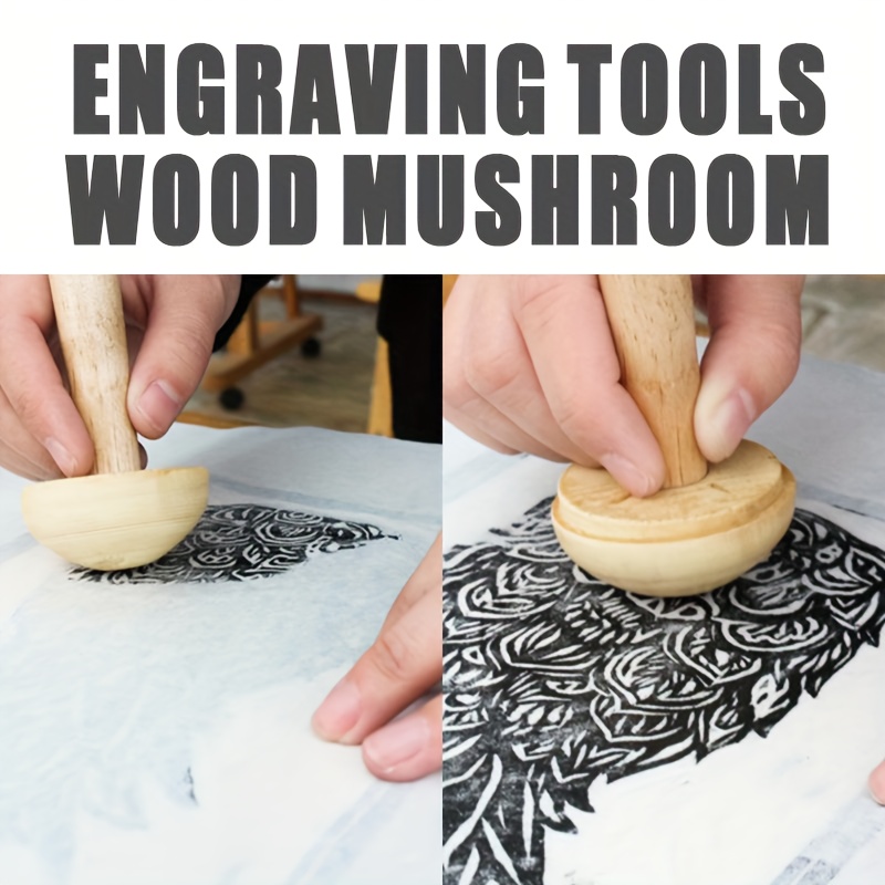 1Pc Wooden Mushroom Roller Pap - Art Craft Using Paper 评论和价格