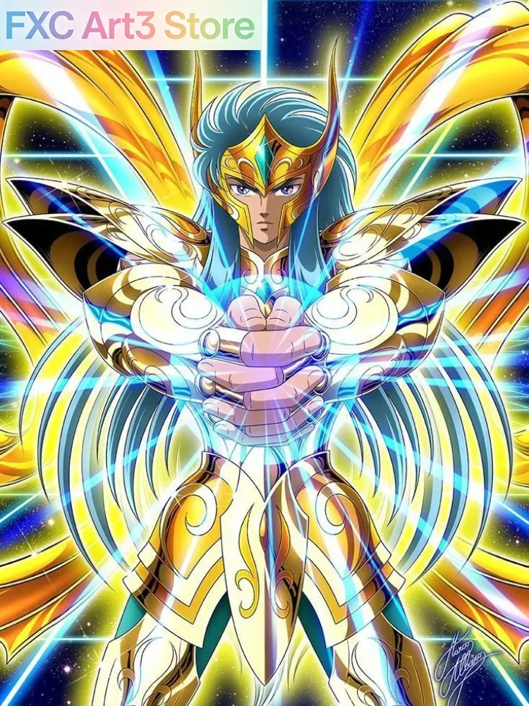 Frameless,Gold Saint Seiya Can - Art Craft Painting 评论和价格