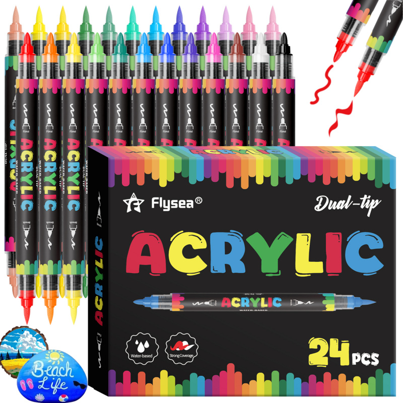 Dual-Tip Acrylic Marker Set, 1 - Art Craft Using Paper 评论和价格