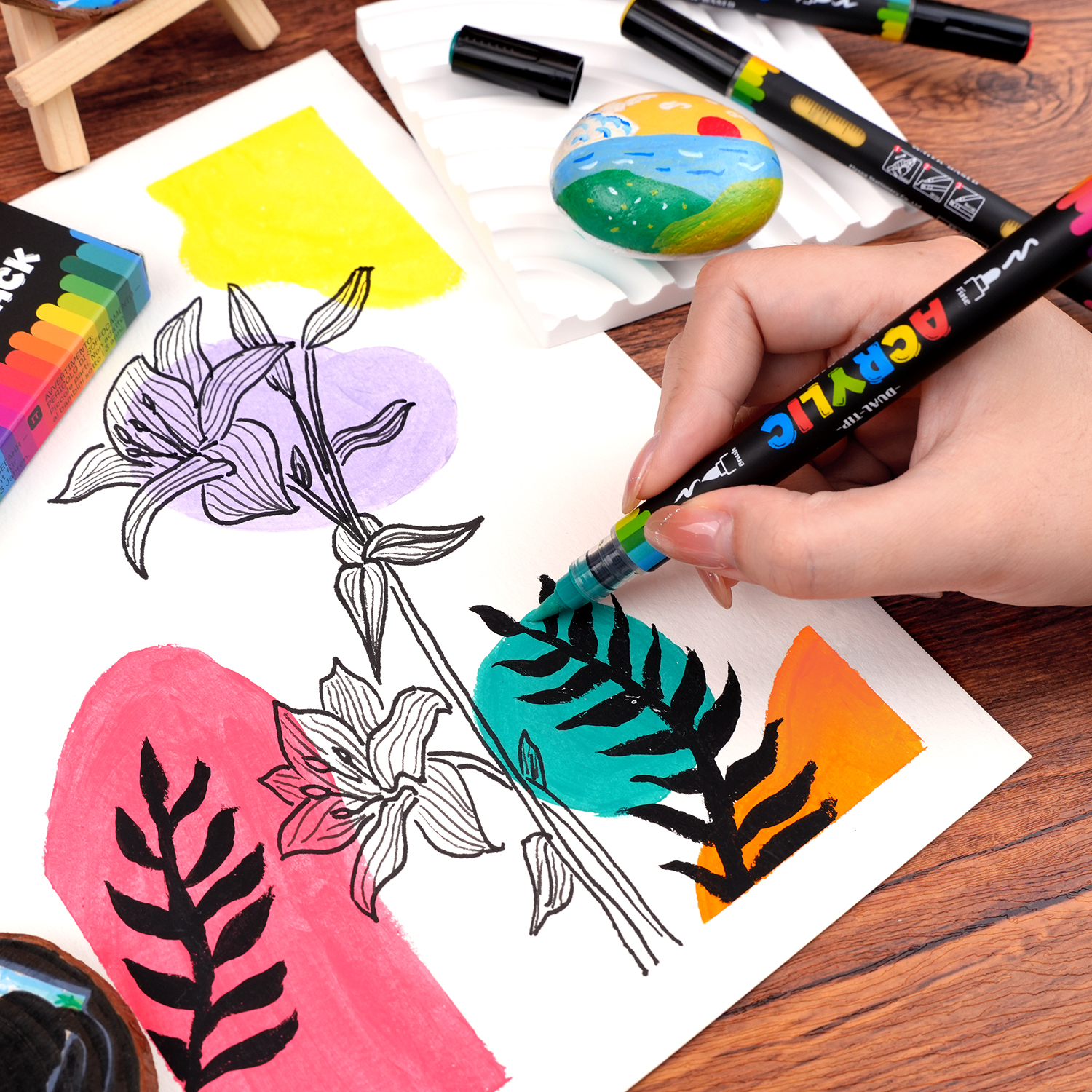 Dual-Tip Acrylic Marker Set, 1 - Art Craft Using Paper 评论和价格