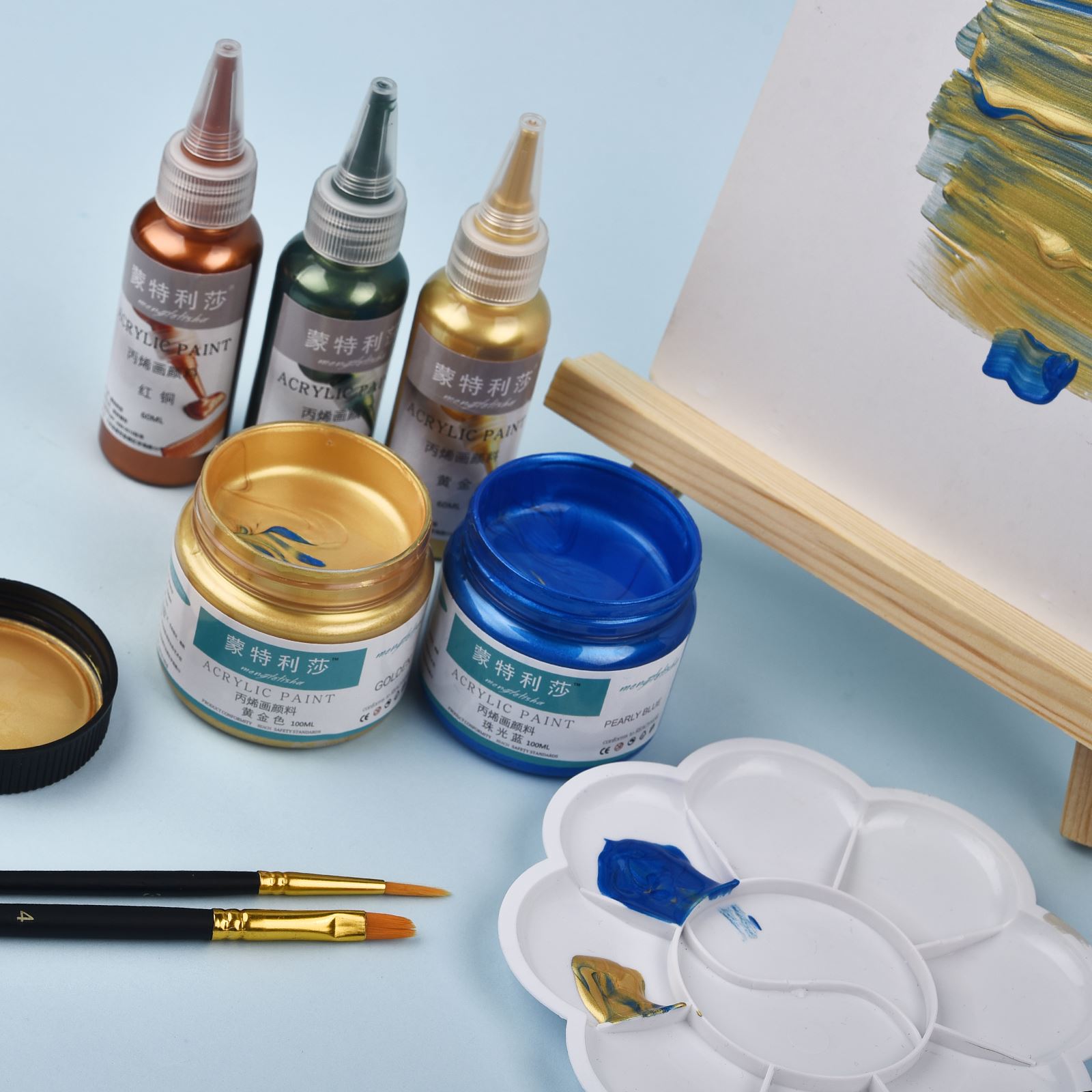 7 Colors 60ml/Bottle Metallic  - Resin Pigment Powder 评论和价格