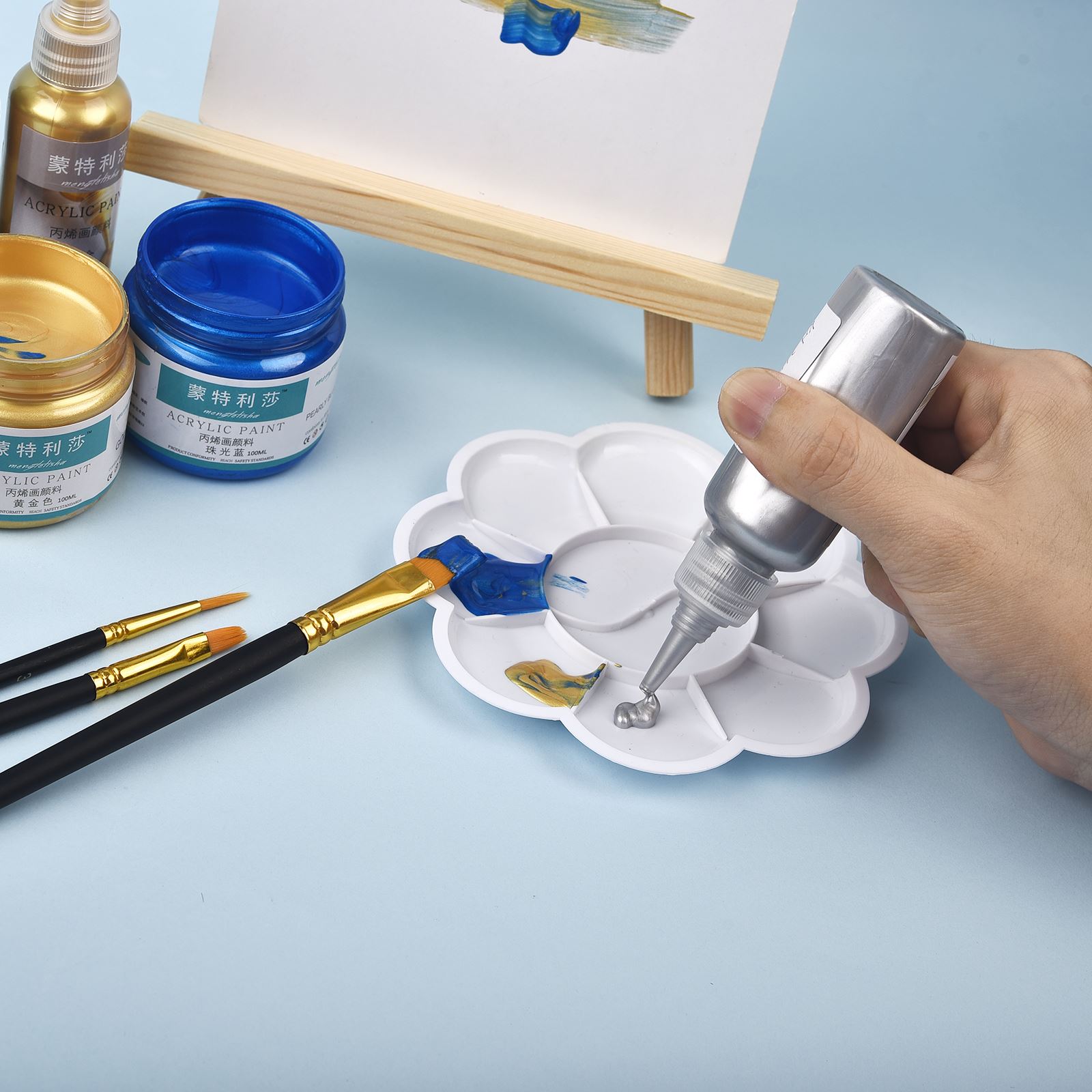 7 Colors 60ml/Bottle Metallic  - Resin Pigment Powder 评论和价格