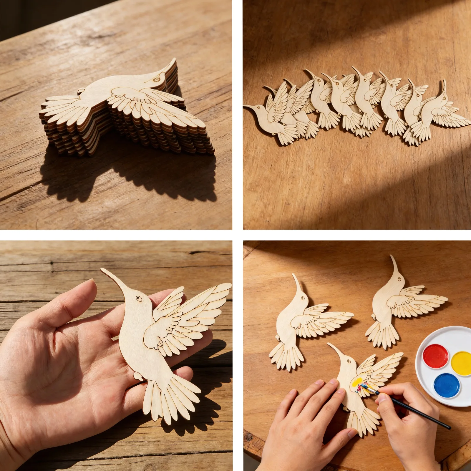 10pcs Unfinished Wood Animal B - Art Craft Painting 评论和价格