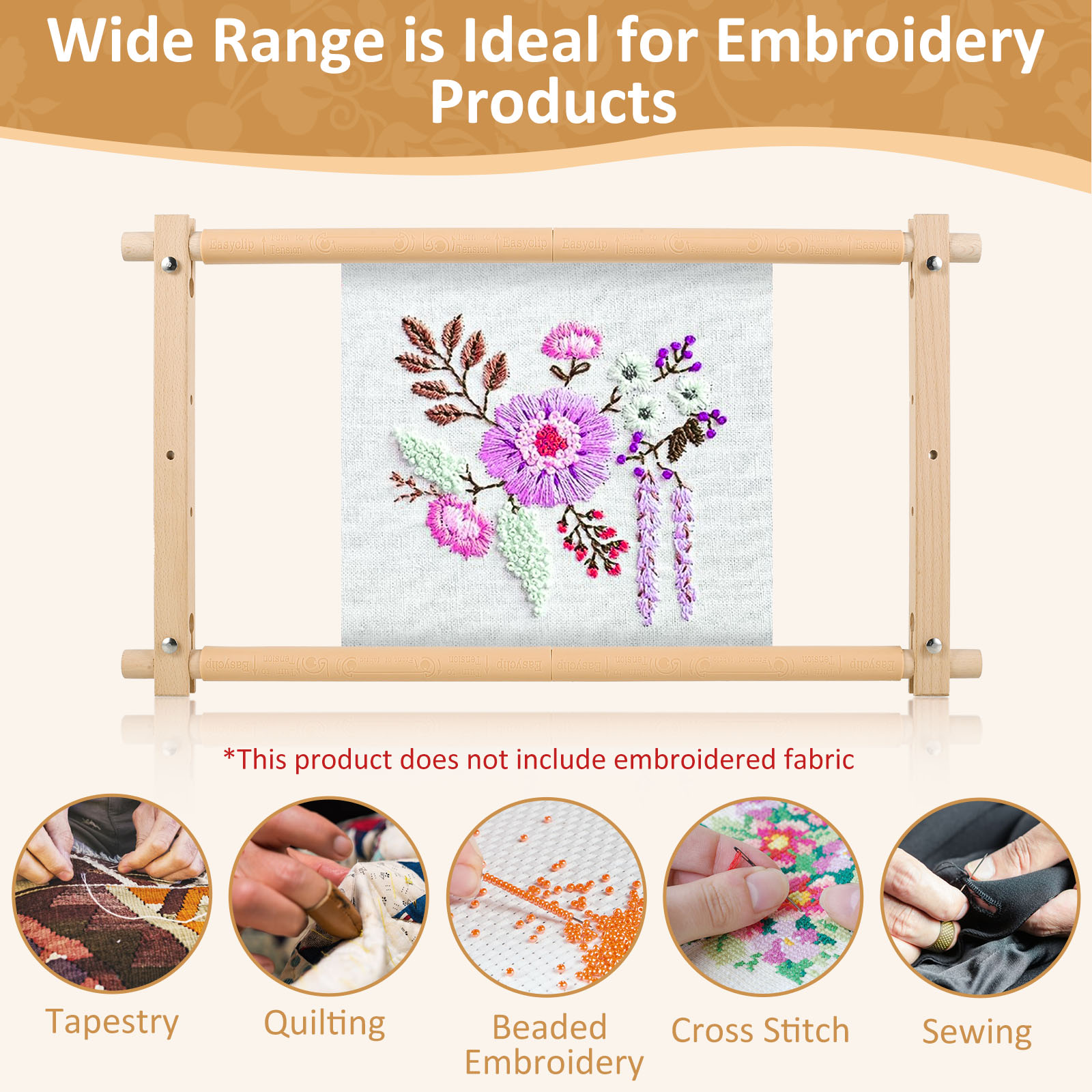 Beech Wood Tapestry Scroll Emb - Loom Weaving Frame 评论和价格