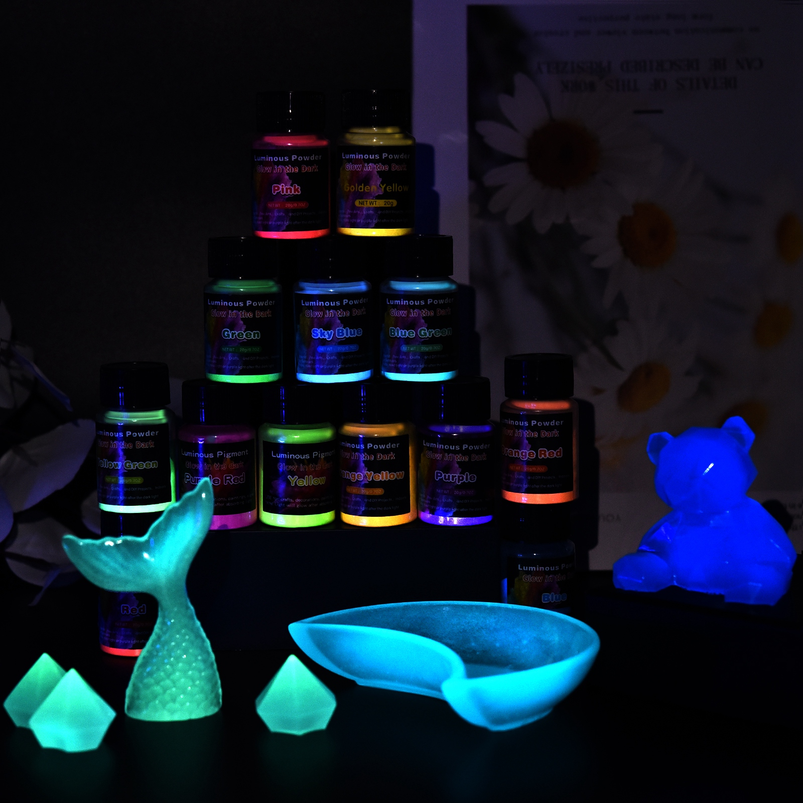 20g Luminous Glitter Powder Ph - Resin Pigment Powder 评论和价格