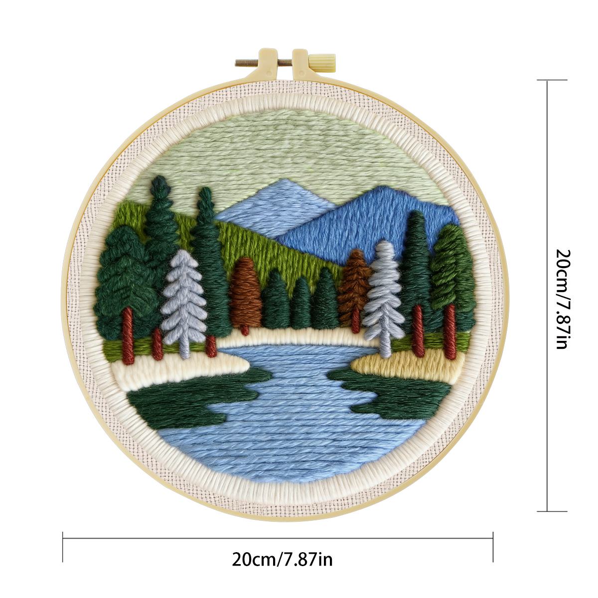 20X20CM/7.87inch Scenery Punch - Punch Needle Kit 评论和价格