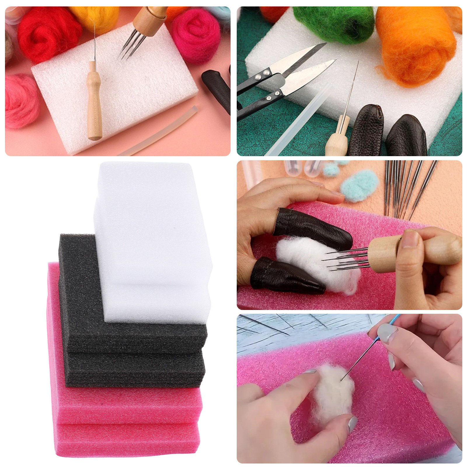 6Pcs Wool Felt Needle Felting  - Art Craft Board 评论和价格