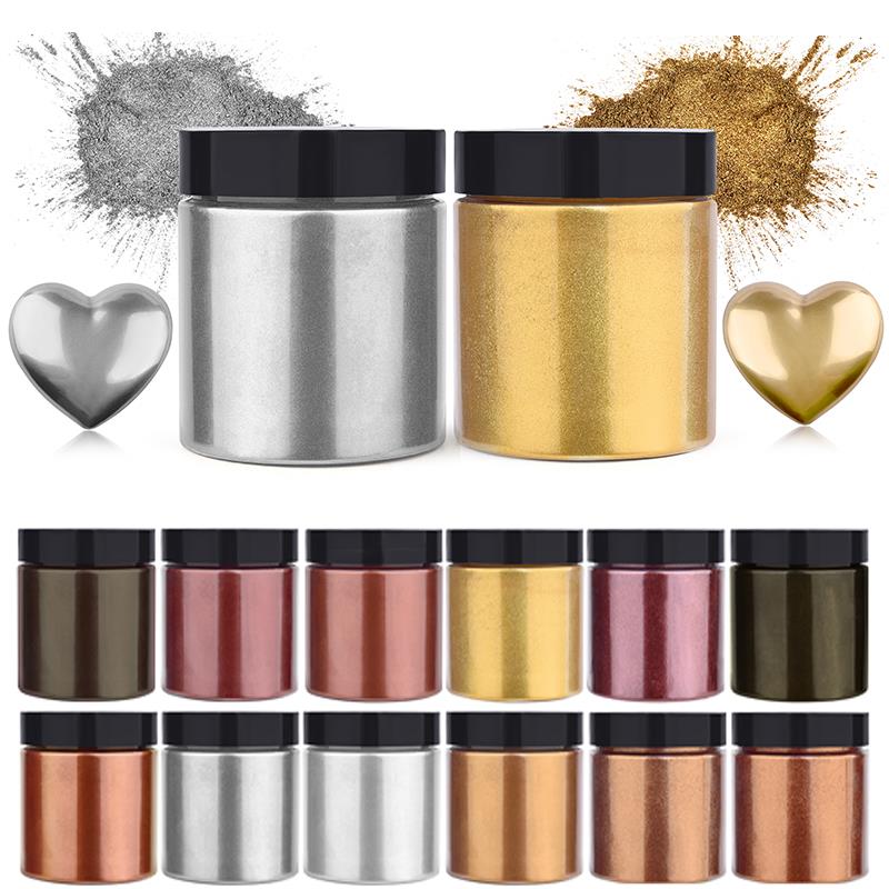 50g Shimmer Metallic Gold Silv - Resin Pigment Powder 评论和价格