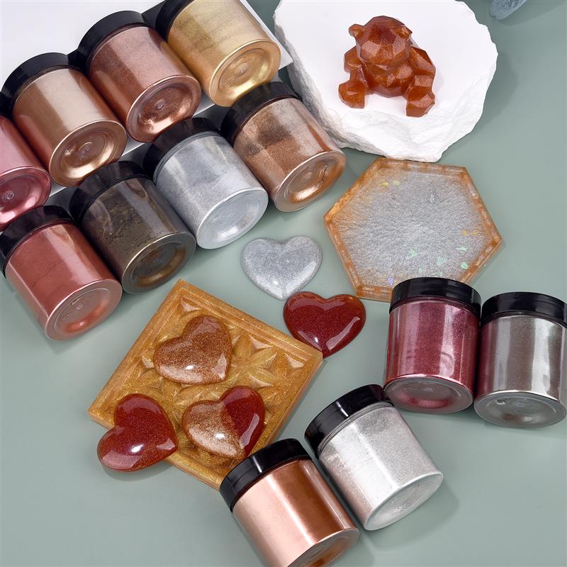 50g Shimmer Metallic Gold Silv - Resin Pigment Powder 评论和价格