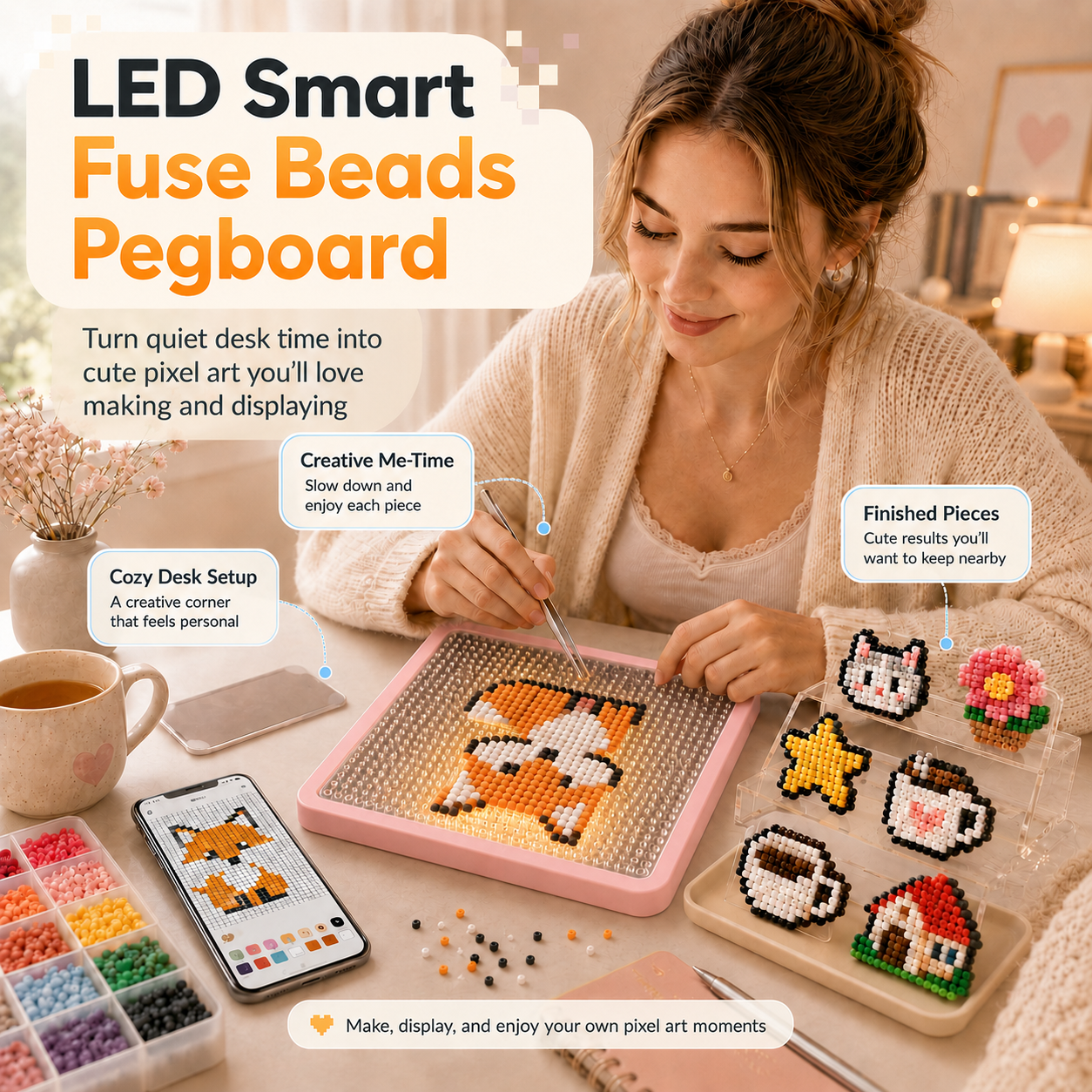 LED Fuse Beads Craft Pegboard  - Art Craft Board 评论和价格