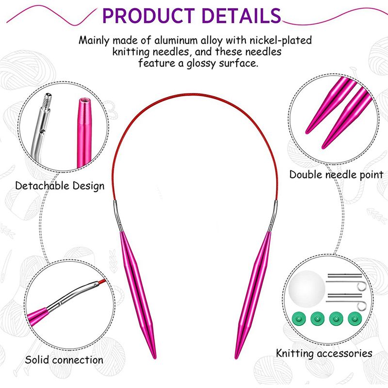 A60Z130 Pieces Aluminum Interc - Knitting Needle Circular 评论和价格